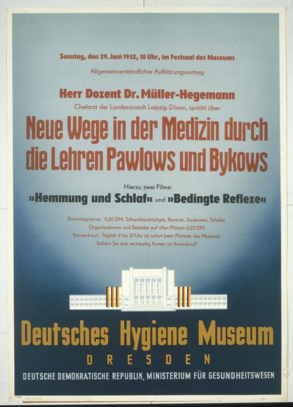 Dresden, Vortrag zur Konditionierung, Juni 1952.