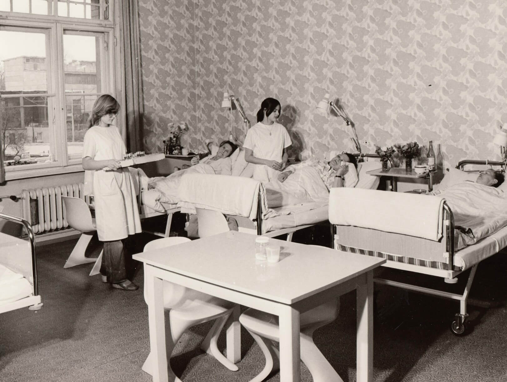 Zimmer in den 1980er Jahren in Leipzig-Dösen, Quelle: Sächsisches Psychiatriemuseum Leipzig.