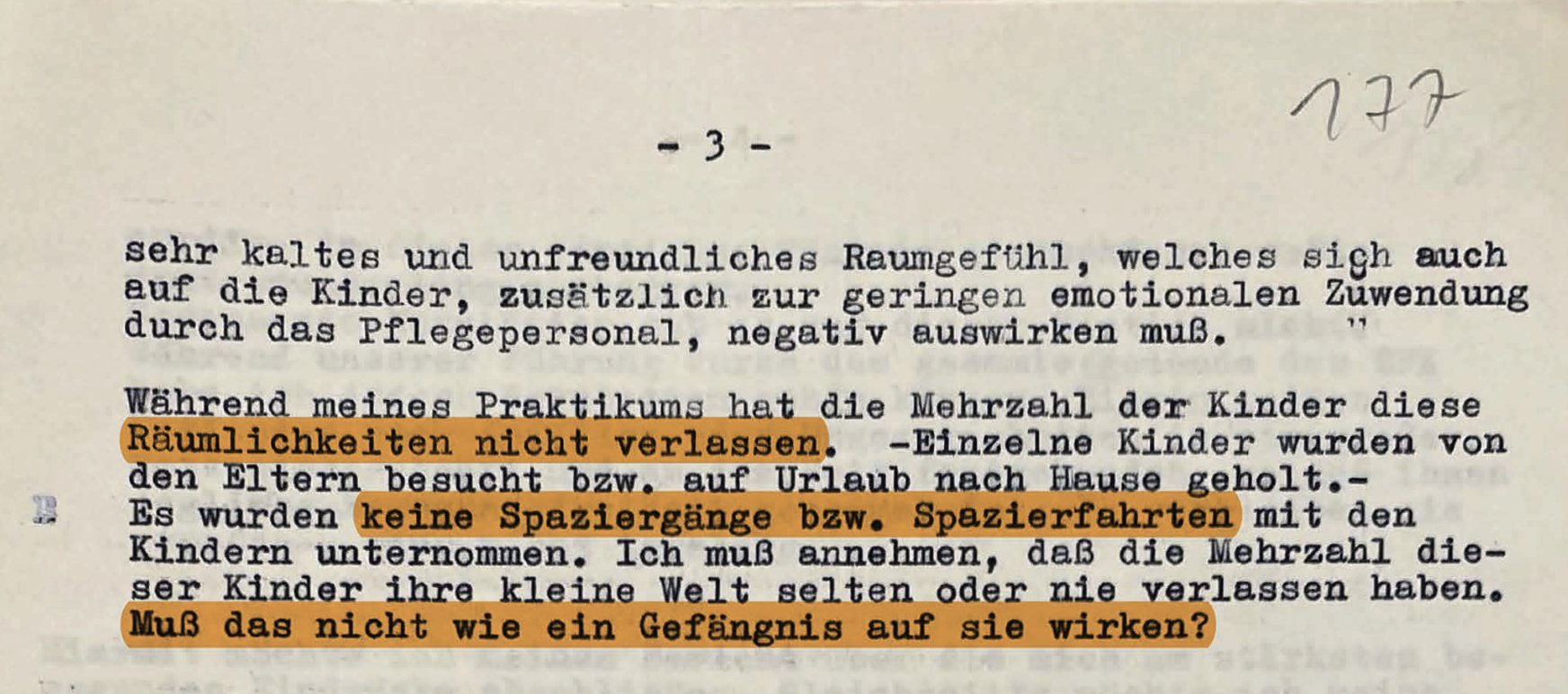Bericht einer Praktikantin, die 1979 ein paar Monate auf einer Kinderstation in Ueckermünde verrbracht hatte