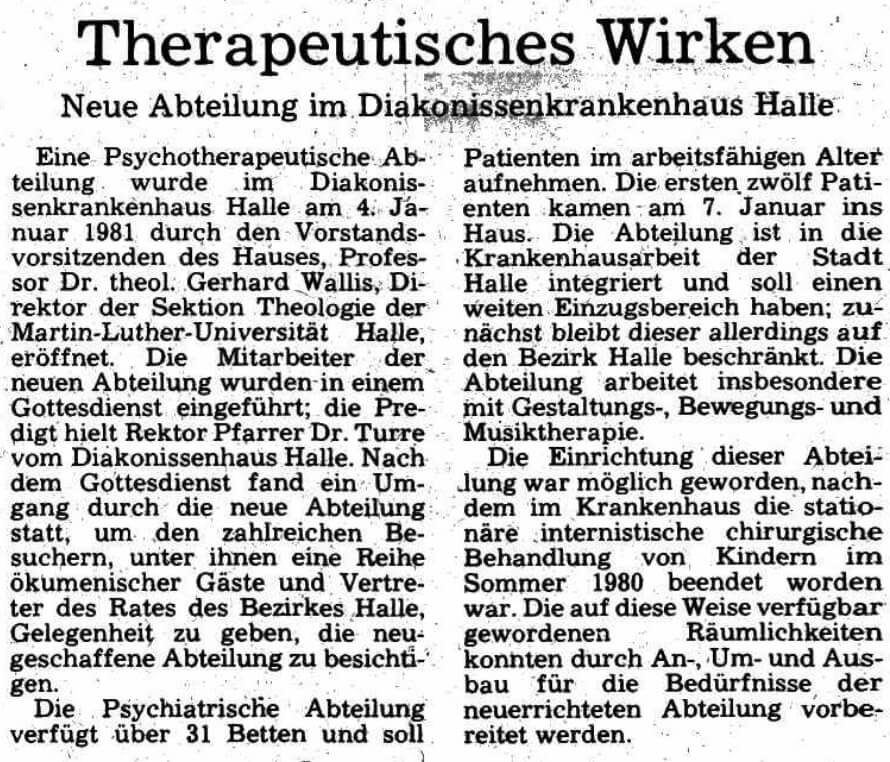 Therapeutisches Wirken, Neue Zeit, 10.01.1981. © Alle Rechte vorbehalten. Frankfurter Allgemeine Zeitung GmbH, Frankfurt. Zur Verfügung gestellt vom Frankfurter Allgemeine Archiv.