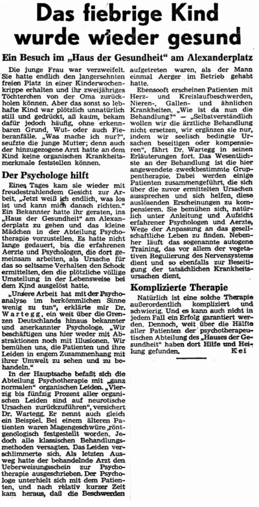Das fiebrige Kind wurde wieder gesund, Neue Zeit, 13.07.1962, Kei. © Alle Rechte vorbehalten. Frankfurter Allgemeine Zeitung GmbH, Frankfurt. Zur Verfügung gestellt vom Frankfurter Allgemeine Archiv.