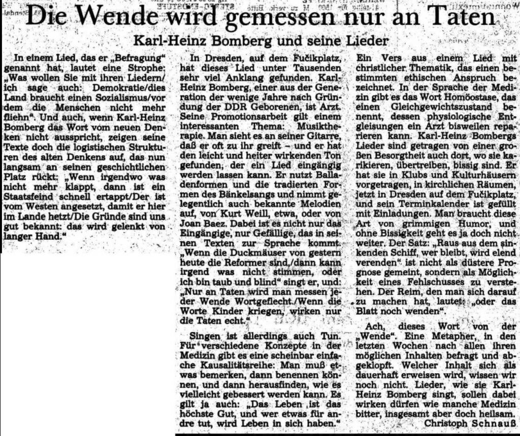 Die Wende wird gemessen nur an Taten, Neue Zeit, 18.11.1989, Christoph Schnauß. © Alle Rechte vorbehalten. Frankfurter Allgemeine Zeitung GmbH, Frankfurt. Zur Verfügung gestellt vom Frankfurter Allgemeine Archiv.