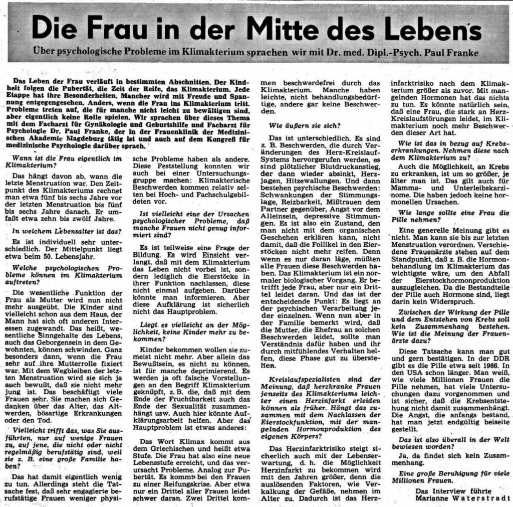 Die Frau in der Mitte des Lebens, Neue Zeit, 22.05.1981, Marianne Waterstradt. © Alle Rechte vorbehalten. Frankfurter Allgemeine Zeitung GmbH, Frankfurt. Zur Verfügung gestellt vom Frankfurter Allgemeine Archiv.