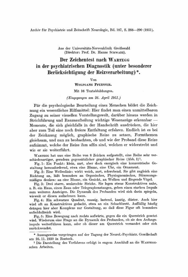 Ehrig Wartegg, Wartegg-Zeichentest, Auszug Artikel.